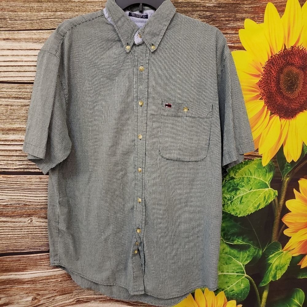 " B&B Classics " men's Short Sleeve Dress Shirt Size: large 100% cotton Pre-own